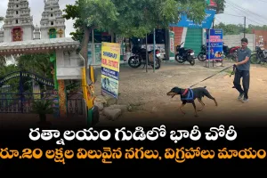 రత్నాలయంలో చోరీ... విలువైన బంగారు వెండి ఆభరణాలు, పంచలోహ విగ్రహాలు అపహరణ